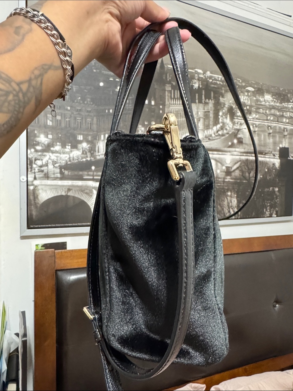 kate spade Black Velvet Satchel - Picture 4 of 11